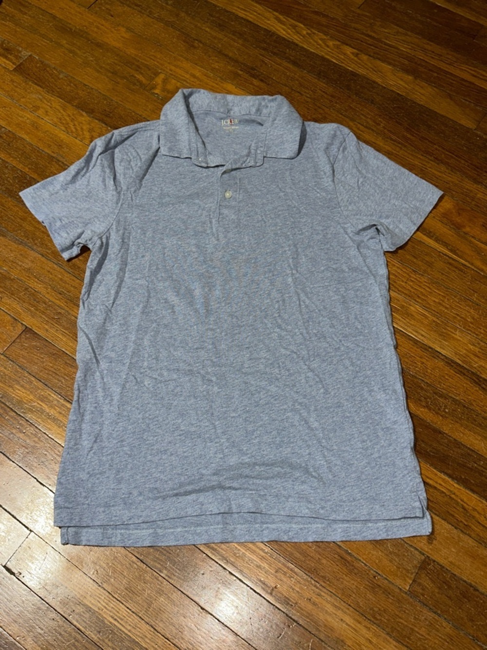 J. Crew Men's Sueded Jersey Solid Blue Slim Fit Polo, Medium